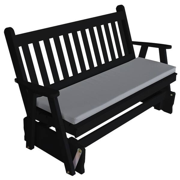 slide 2 of 18, Pine 5' Traditional English Glider Black