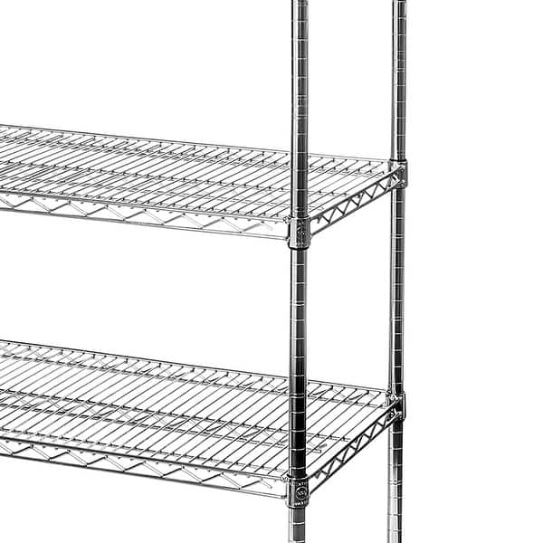 TRINITY 6-Tier Wire Shelving Rack, 48 x 18 x 72 NSF, Includes Wheels