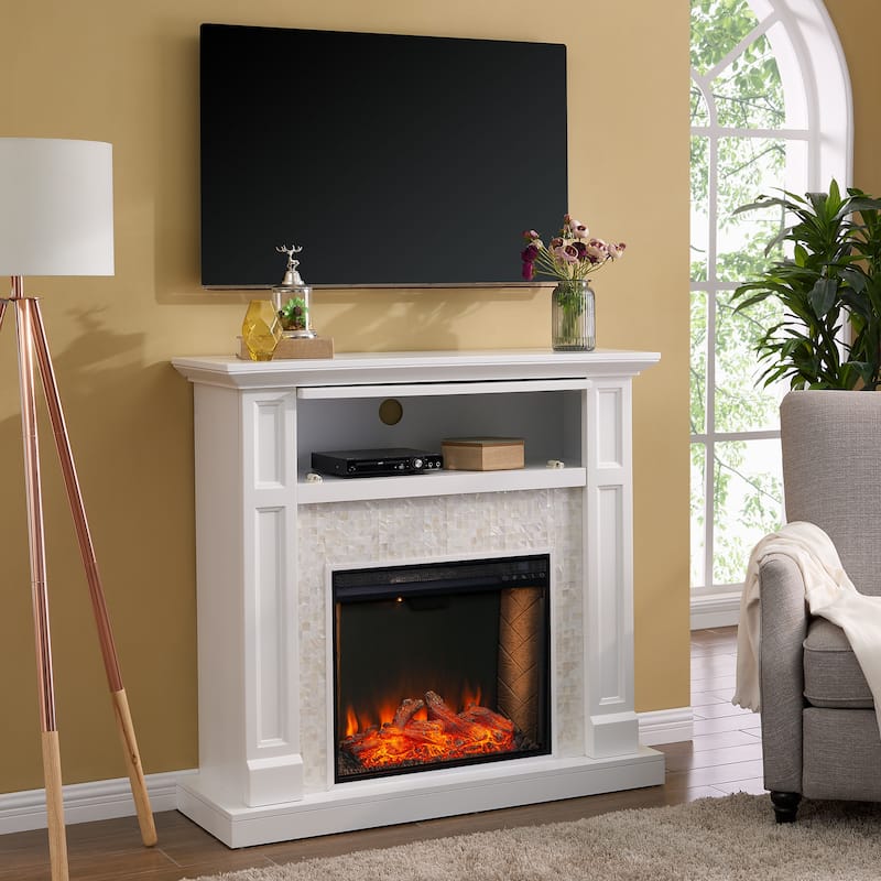 SEI Furniture Nobleman Tiled Fireplace - 46"W x 15"D x 43"H