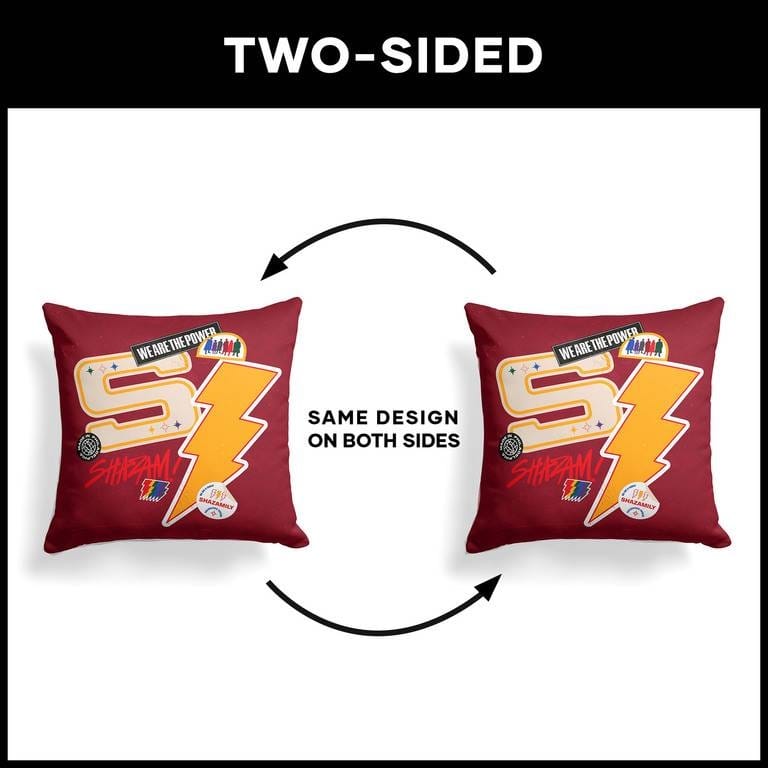 DC Shazam Shazam Stickers 18 Inch Throw Pillow