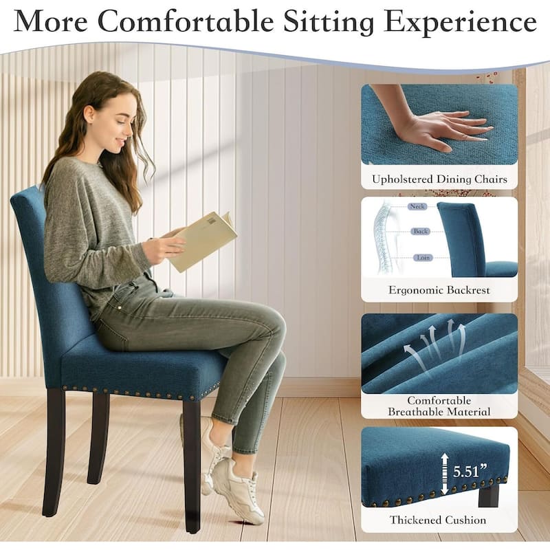 Set of 2 Upholstered Parsons Diner Room Chair for Living Room, Dining Room