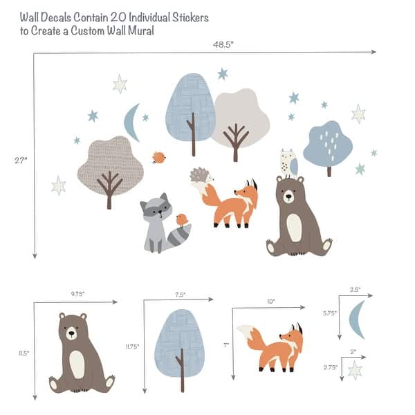 Bedtime Originals Sleepytime Bear Woodland Animals Wall Decals/Stickers