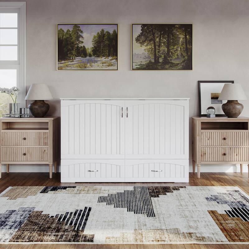 Aspen Queen Murphy Bed Chest with 6" Mattress