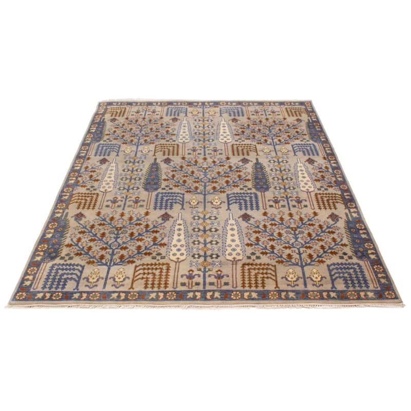 ECARPETGALLERY Hand-knotted Jules Serapi Light Grey Wool Rug - 7'11 x 10'1
