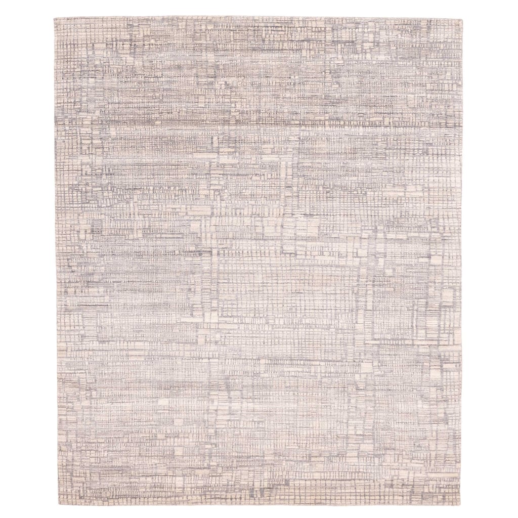 ECARPETGALLERY Hand Loomed Elysian Dark Grey Wool Rug - 8'2 x 9'9