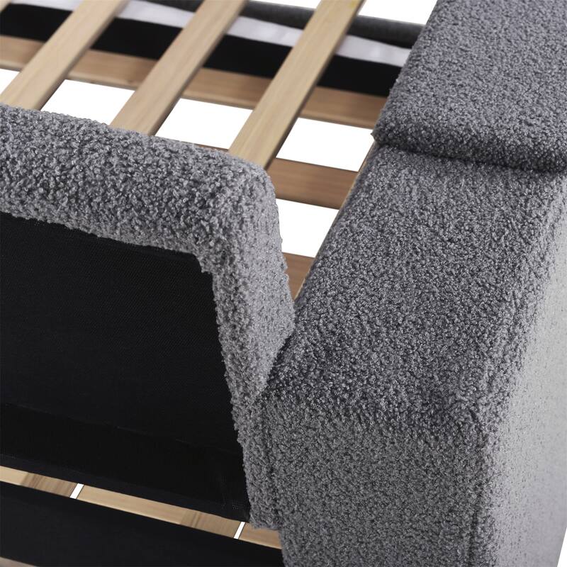 Twin Size Upholstered Daybed with Storage Armrests