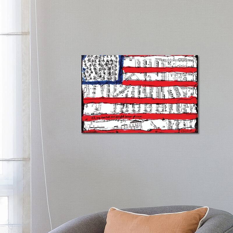 iCanvas "Home Of The Brave American Flag" by Elexa Bancroft Canvas Print - 18x26x1.5