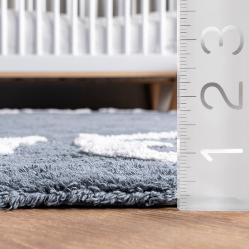 Nuloom Alphabet SpinClean Washable Round Rug
