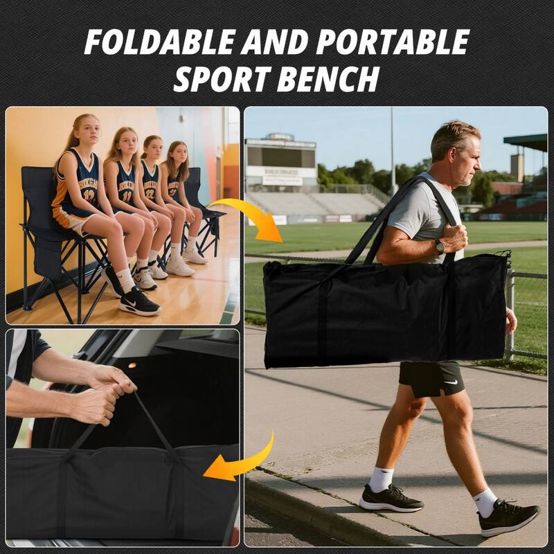 Portable Folding Soccer Benches for Team, 4/6/9 Seats with Carry Bag