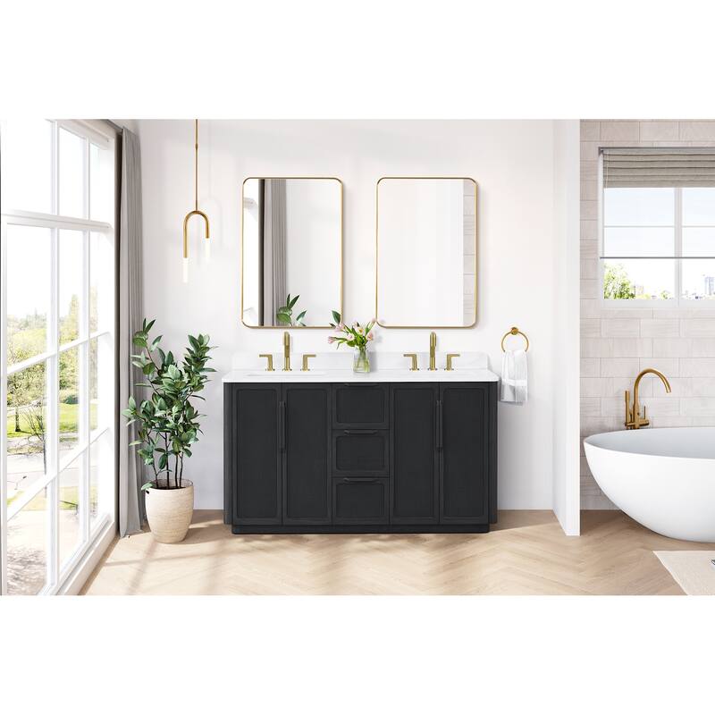 Busan Bath Vanity with White Quartz Stone Top without Mirror