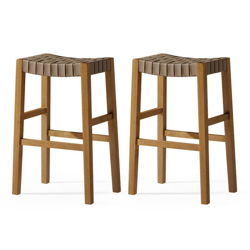 Maven Lane 31" Emerson Bar Height Kitchen Stool - Set of 2 - Weathered Natural