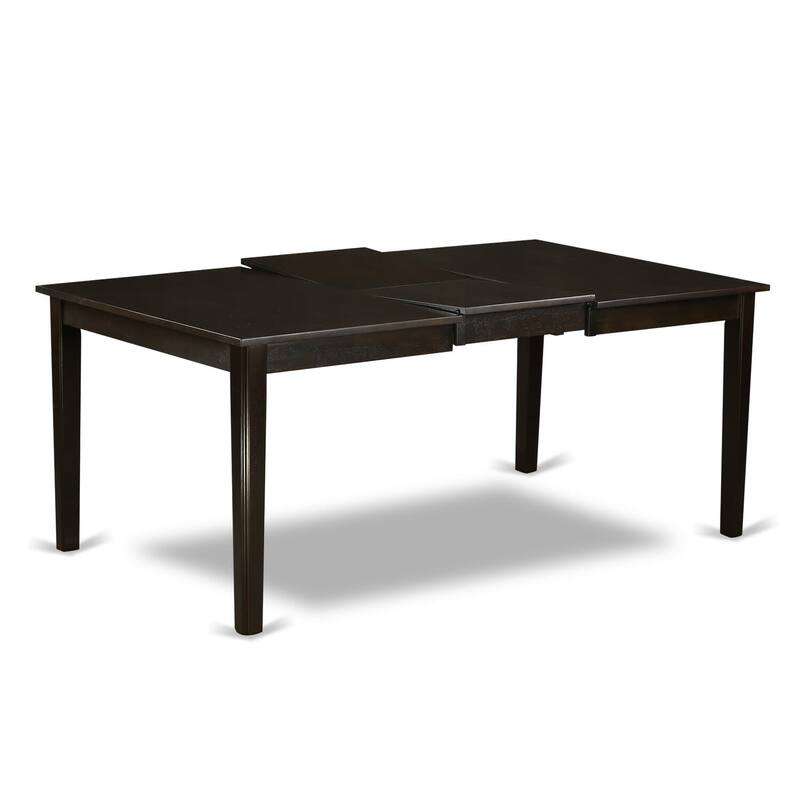 East West Furniture 9 Piece Kitchen Table Set- a Rectangle Dining Table and 8 Dining Room Chairs, Cappuccino (Seat Options)