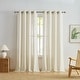 preview thumbnail 20 of 87, HLC.me Madison Faux Linen Textured Sheer Privacy Sun Light Filtering Window Grommet Thick Curtains Panels, Set of 2