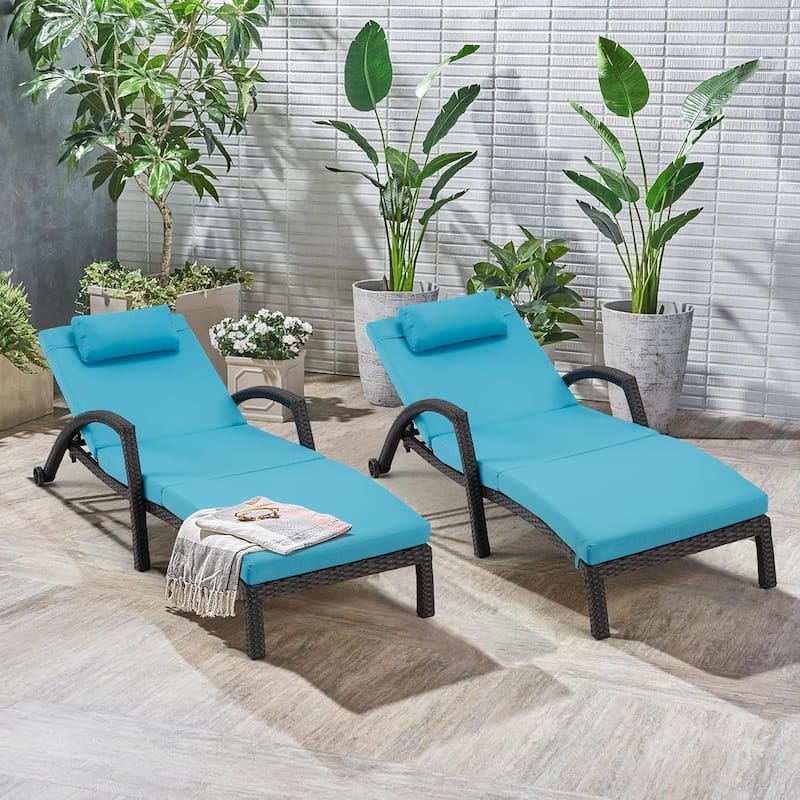EROMMY Outdoor Patio Lounge Chair, Adjustable Recliner Outdoor Lounge Chairs, Multiple Colors Available