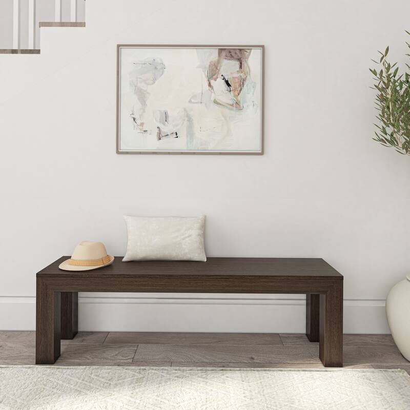 Plank and Beam Solid Wood Modern Dining Bench - 61"