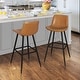 preview thumbnail 89 of 103, LUE BONA Modern Industrial Counter Stools Faux Leather Upholstered Counter Height Bar tools with Back Set of 2 - Whiskey Brown-30 in. - Counter Height