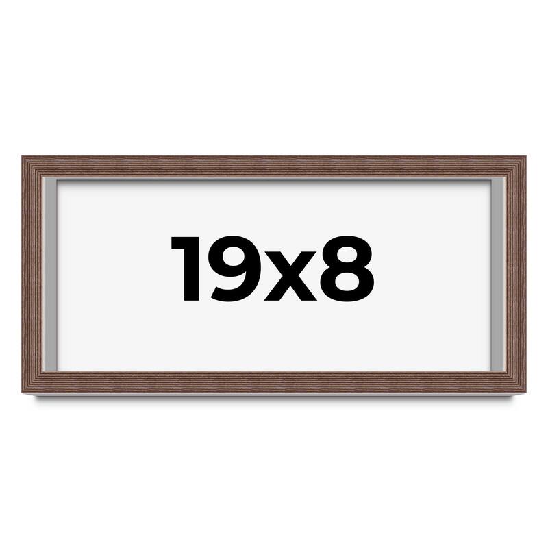 19x8 Shadow Box Frame Brown | 1.125 inches Deep Real Wood Rustic