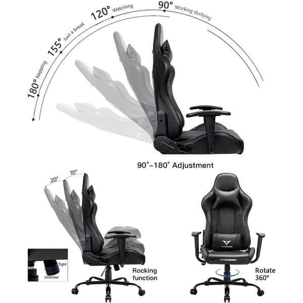 dimension image slide 5 of 8, BOSSIN Gaming Chair High Back Computer Office Chair with Lumbar Support and Headrest