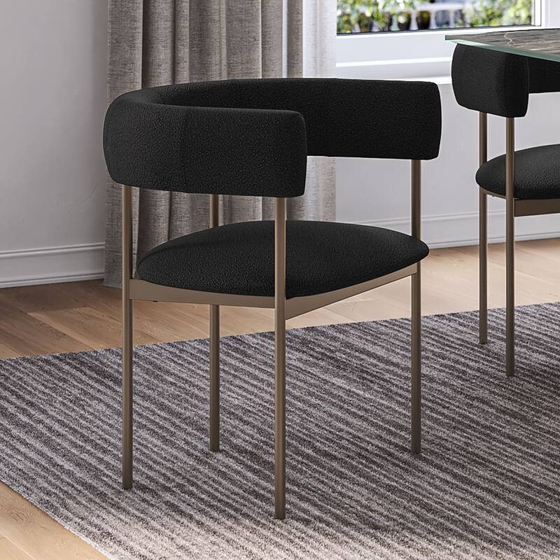 Amisco Julius Upholstered Dining Chair with arms and Metal Legs
