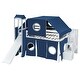 preview thumbnail 23 of 34, Full Loft Bed with Castle Tent & Tower and Solid Wood Frame, 400lb Capacity, Playhouse Design