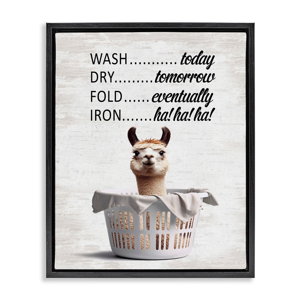 Stupell Funny Laundry Timing Framed Floater Canvas Wall Art Design By Lettered and Lined