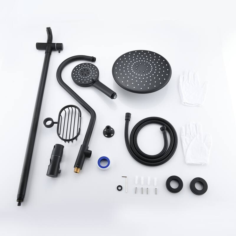 PROOX 10" ABS Rain Showerhead System with Shower Hand Sprayer w/ Soap Dish Not Valve