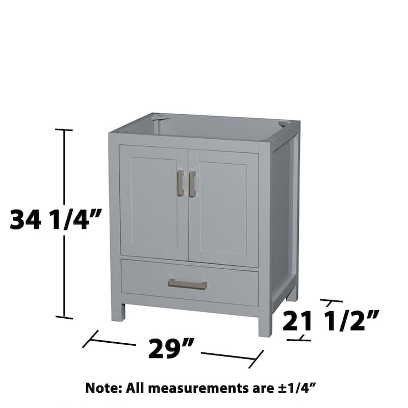 Wyndham Collection Sheffield 30" Hardwood Vanity Cabinet Only - Less