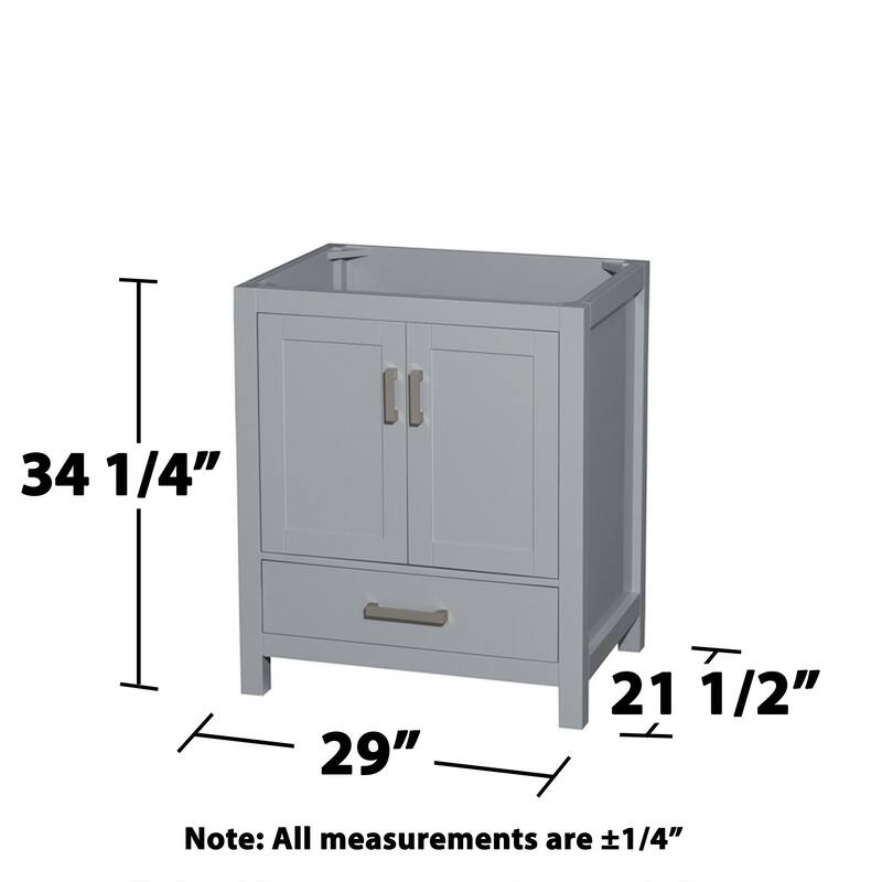 Wyndham Collection Sheffield 30" Hardwood Vanity Cabinet and Mirror -