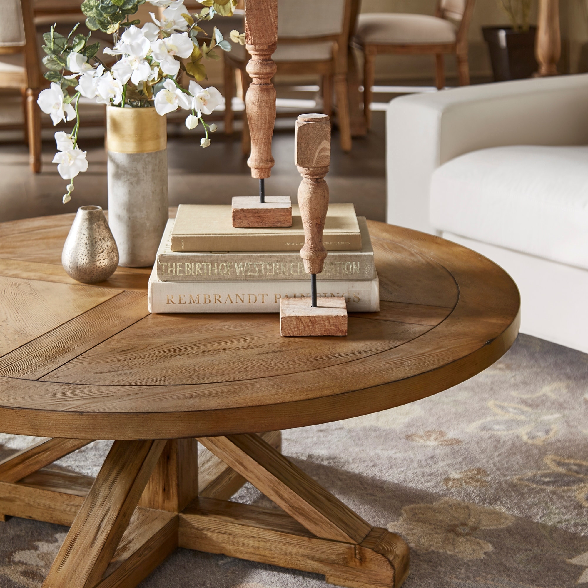 Benchwright Pine Wood Round Dining Table Pottery Barn Solid Pine