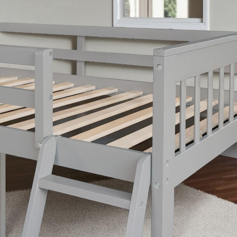 Twin Over Full L-Shaped Bunk Bed with Staircase, Storage Drawers and Shelves, Wood Frame for Kids or Teens