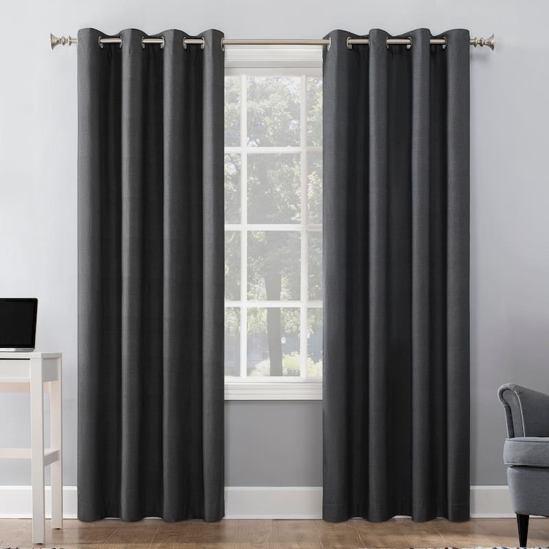 Sun Zero Duran Thermal Insulated Total Blackout Grommet 1-Piece Curtain Panel, Single Panel - 50" x 63" - Charcoal