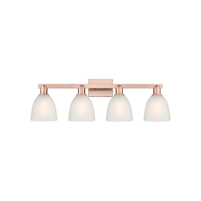Innovations Lighting 716-4W-11-33 Castile Vanity Castile 4 Light 33" - Antique Copper / White