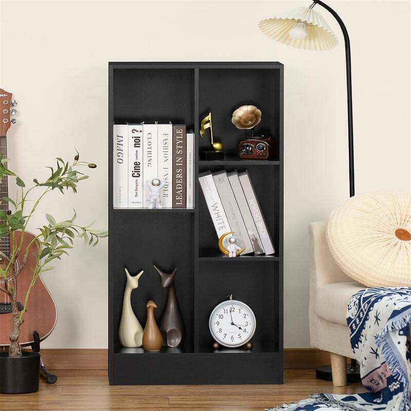 5 Cube Bookshelf Small Modern Horizontal Bookcase - 9.56"D x 19.68"W x 41.06"H