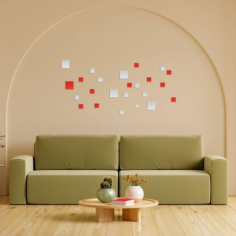 72Pcs Mosaic Mirror Tiles, Self-Adhesive Glass Stickers