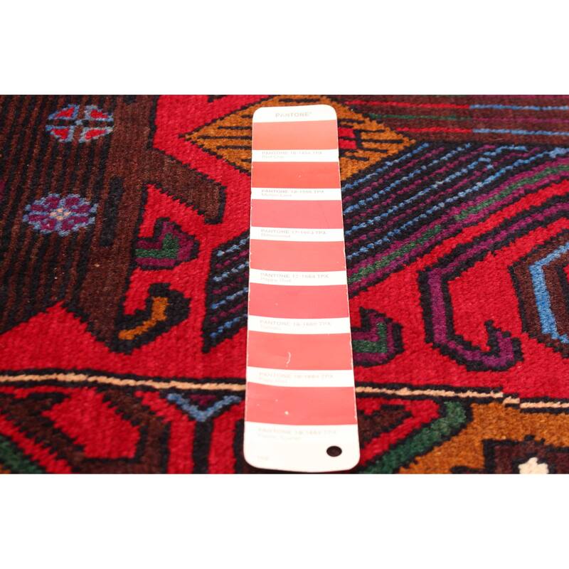 ECARPETGALLERY Hand-knotted Teimani Red Wool Rug - 3'6 x 6'9