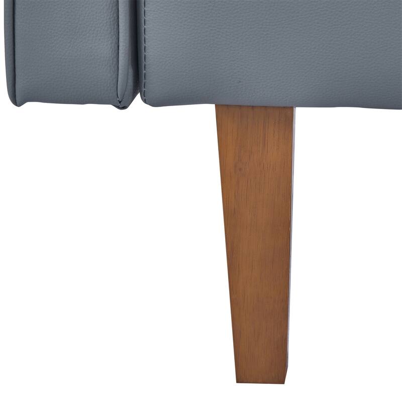 Convertible Sofa Bed Adjustable PU Leather Couch Sleeper Modern Recliner Reversible Loveseat Folding Daybed Guest Bed