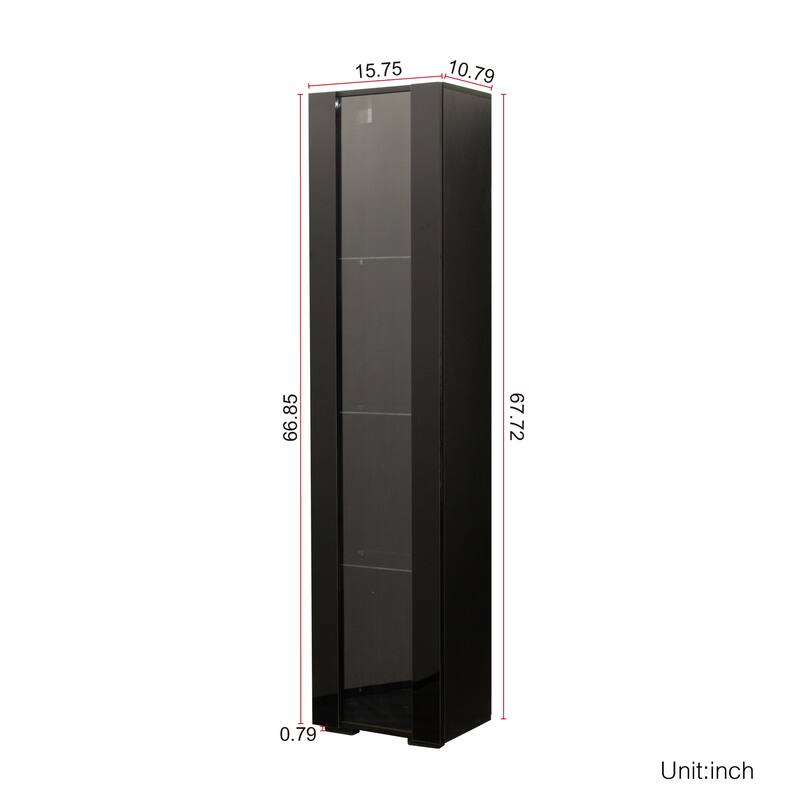 Tall Storage Cabinet with LED Lights 12 Colors