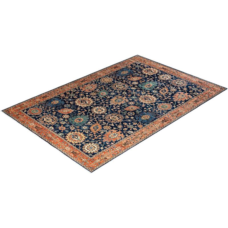 Serapi One-of-a-Kind Hand-Knotted Area Rug - Blue, 6' 2" x 9' 1" - 6' 2" x 9' 1"