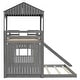 preview thumbnail 11 of 47, Playhouse-inspired Style Twin over Full Wooden Bunk Bed,Loft Bed with Playhouse,Farmhouse, Ladder, Slide and Guardrails