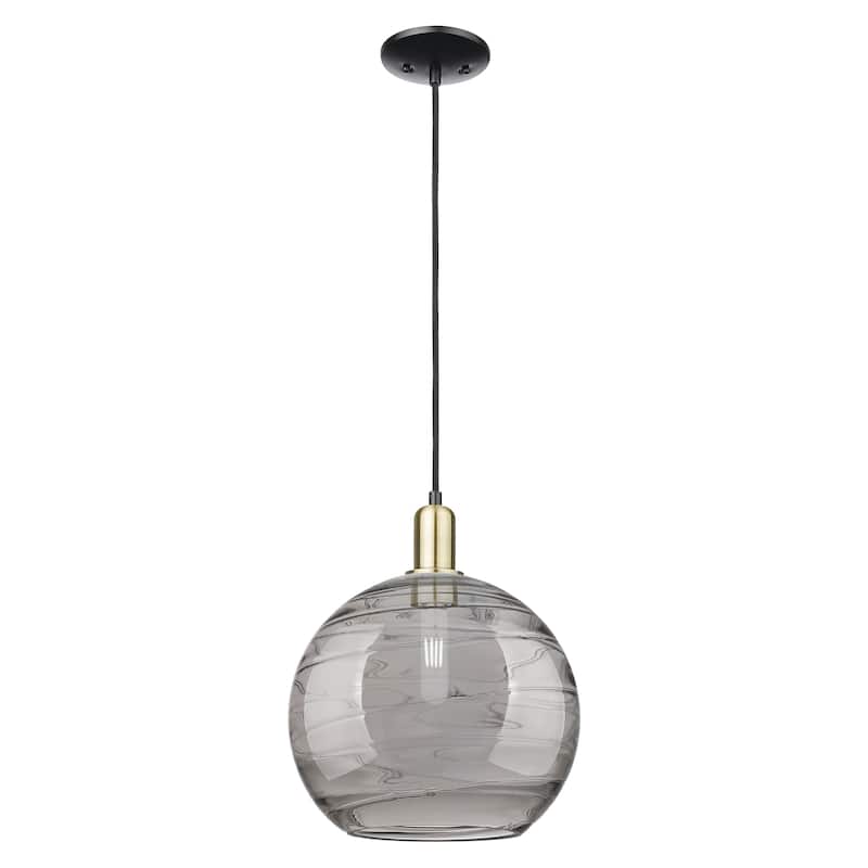 Innovations Lighting Endless Possibilities Arcadia - Athens Deco Swirl - 1 Light 12" Cord Hung Mini Pendant - Black Antique Brass