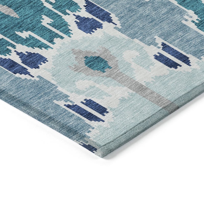 HomeRoots Ikat Transitional Rectangle Outdoor Rug