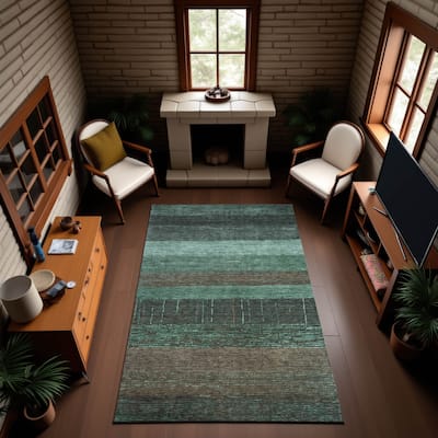 Premium Washable Super Soft Ombre Stripes Mayfield Rug
