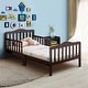preview thumbnail 38 of 44, Costway Kids Toddler Wood Bed Bedroom Furniture w/ Guardrails - See Details