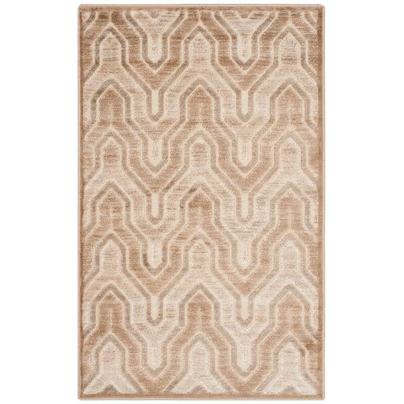 SAFAVIEH Paradise Kinneret Modern Viscose Rug - 2'7" x 4' - Caramel/Cream