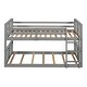 preview thumbnail 3 of 10, Gray Twin over Twin Solid Wood Bunk Bed with Ladder & Fence