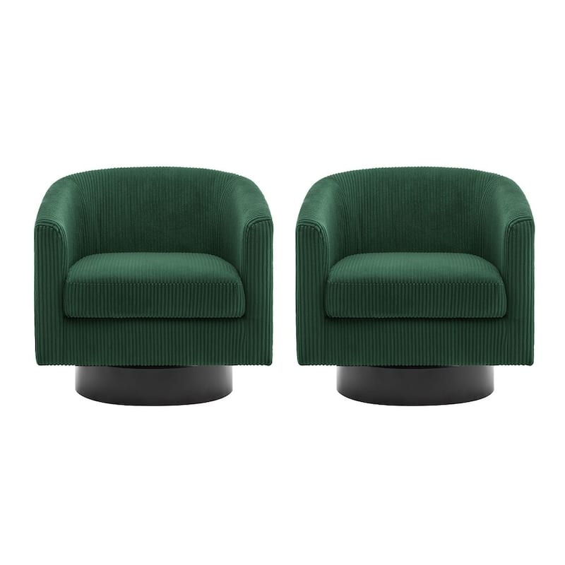 Modern Upholstered Swivel Barrel Club Arm Accent Chair for Living Room