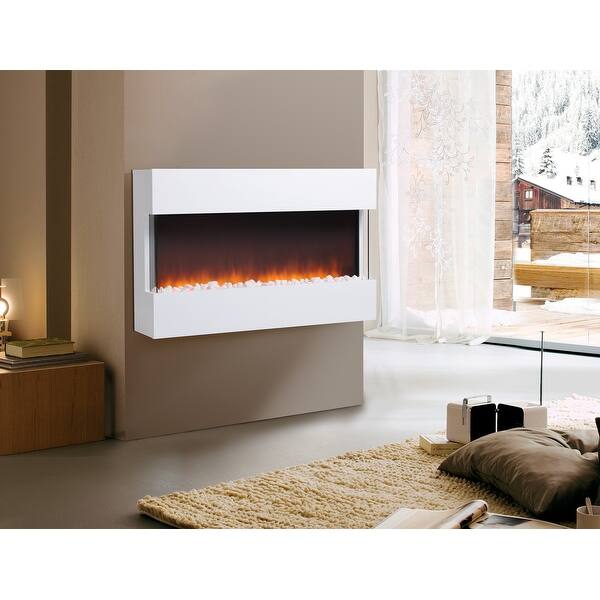 slide 2 of 6, Peyton Electric Wall Mount Fireplace