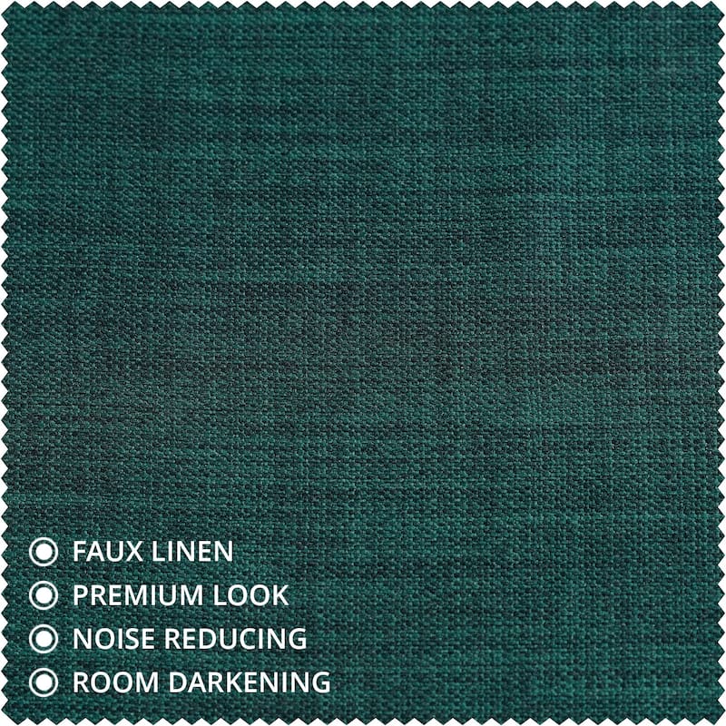 Exclusive Fabrics Textured Faux Linen Room Darkening Curtains for Bedroom & Living Room Curtains (1 Panel)