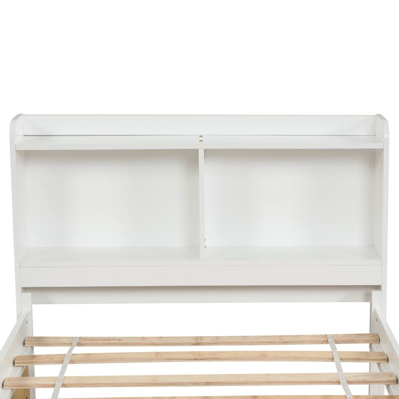 Twin Bed with Trundle,Bookcase