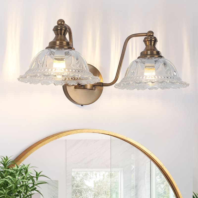 Modern Vanity Light with Crystal Glass Shade